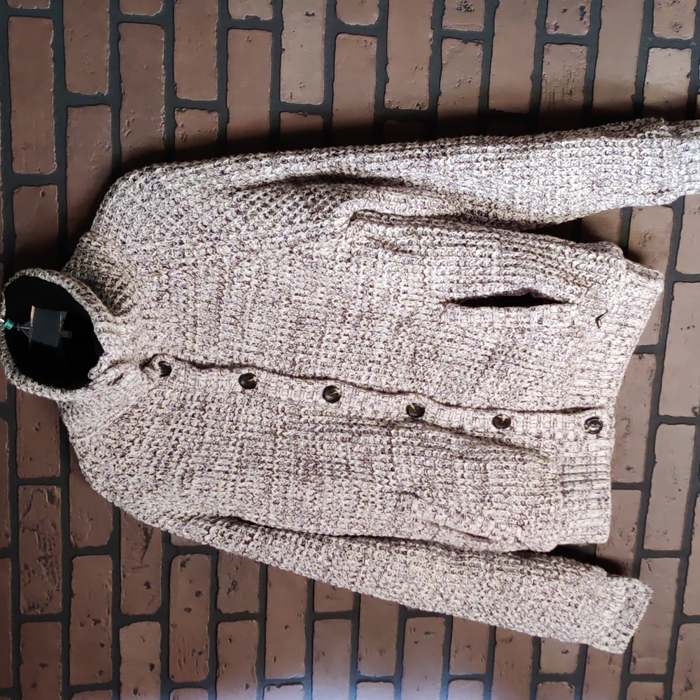 (THICC) American Stitch Marled Grey Cardigan Ironically Made in China